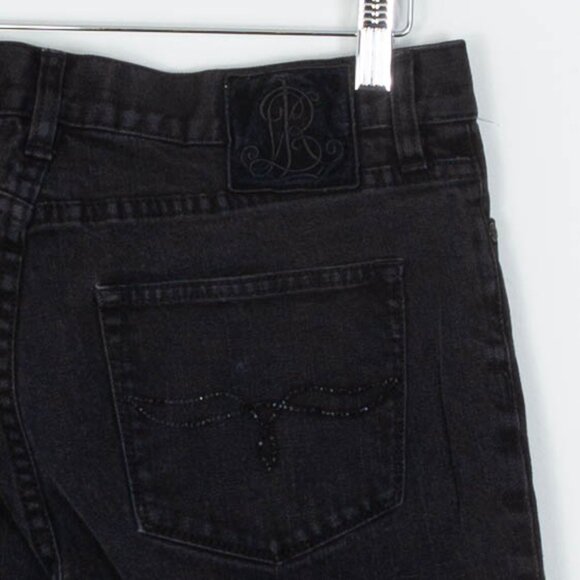 Lauren Ralph Lauren Womens‎ Black Classic Bootcut Denim Jean Size 6 Embellished - Picture 6 of 6